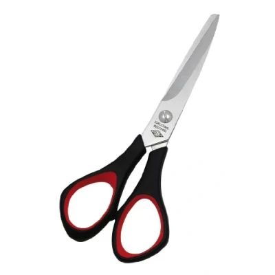 Afbeelding van Wedo 97651 knutselschaar universele schaar (linkshandigen, kunststof zachte handgrepen 14 cm) zwart/rood