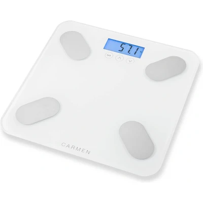 Afbeelding van Carmen CBS0301W Personenweegschaal Weegt tot 180 KG Digitaal Lichaamsanalyse BMI Geheugen 10 gebruikers Wit