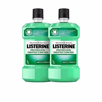 Afbeelding van Listerine Mondspoeling, tand en tandbescherming, frisse muntsmaak, adem, voorkomt tandvleesontsteking, versterkt de tanden, 2 x 1000 ml