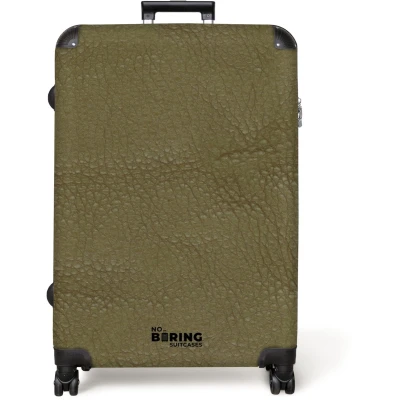 Afbeelding van NoBoringSuitcases.com® Koffer groot Reiskoffer lichtgewicht Lederen look forest groen Rolkoffer met 4 wielen Grote trolley XL 98 liter bagage