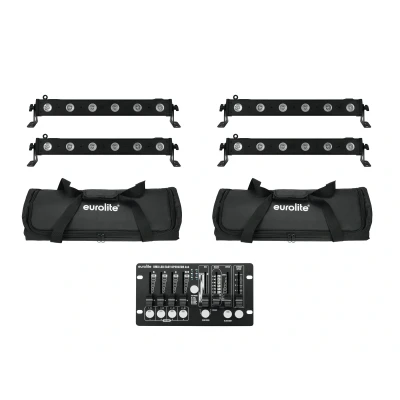 Afbeelding van Eurolite Set 4x LED BAR 6 QCL RGBW + 2x Soft Bag Controller