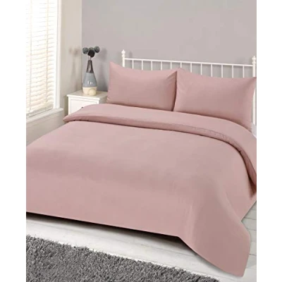 Afbeelding van Brentfords eenkleurig beddengoedset bloush eenpersoonsbed, roze