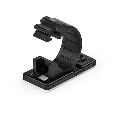 Afbeelding van StarTech.com 100 Zelfklevende Kabelmanagement Clips, 12mm, Zwart, Netwerk/Ethernet/Bureau/Computer K