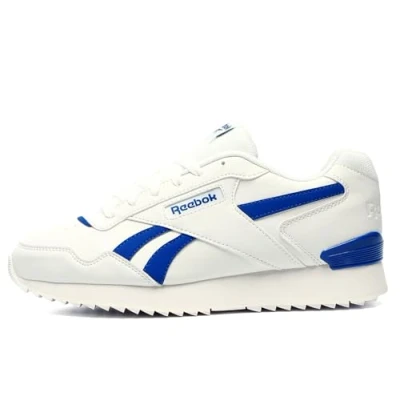 Afbeelding van Men&#039;s Reebok Classics Glide Ripple Clip Trainers In White Blue Maat 45.5