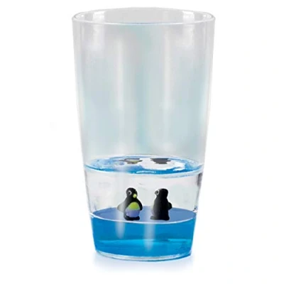 Afbeelding van Floatarama Tumbler Pinguïn van Deluxebase. Acryl Drinkglas met Drijvende dierfiguren. 250ml BPA vrije drinkbeker voor kinderen en volwassenen.
