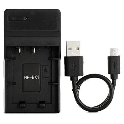 Afbeelding van NP BX1 USB Oplader voor Sony Cyber shot DSC RX100, RX100 II, III, HX90V, WX350, WX500, HDR AS15 Camera en Meer