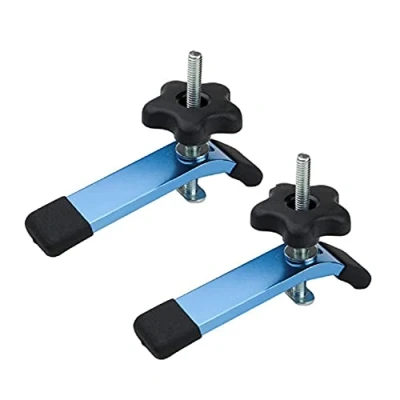 Afbeelding van POWERTEC 71168 T Track Hold Down Klemmen, 5 1/2&quot; L x 1 1/8&quot; Breedte 2 Pack, blauw zwart