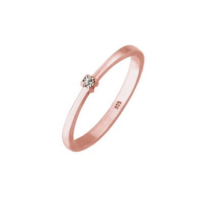 Afbeelding van Elli Basic Classy Ring Rose goldcoloured, Dames, Maat: 54, gold coloured