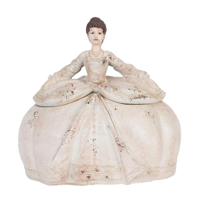 Afbeelding van Clayre &amp; Eef Sieradendoos Dame 22x18x21 cm Beige Kunststof Juwelendoos