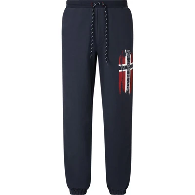 Afbeelding van Jan Vanderstorm loose fit joggingbroek VEGAR Plus Size met printopdruk donkerblauw