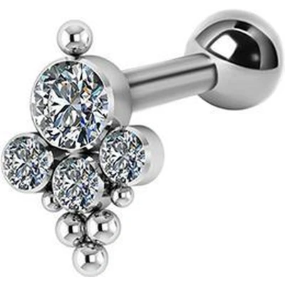 Afbeelding van Titanium Tragus Piercing Swarovski Kristallen