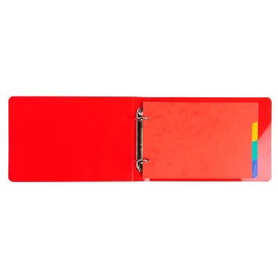 Afbeelding van Exacompta ref. 51060E 1 Overtrokken PP ringband voor Bristol steekkaarten 804E 2 ronde ringen 25 mm 40 rug Afmetingen: 16,5 x 24cm 5 willekeurige kleuren