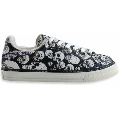 Afbeelding van GOBY Skulls Schoenen Sneakers Hoge kwaliteit Handmade Meisjesprint Maat 37