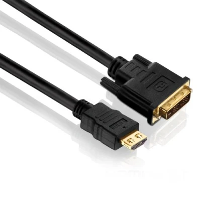 Afbeelding van PureLink PI3000 010 HDMI naar Single Link DVI verbindingskabel (2K FullHD (1080p), ethernet), A stekker D (18+1), gecertificeerd, 1,00 m, zwarte kabel
