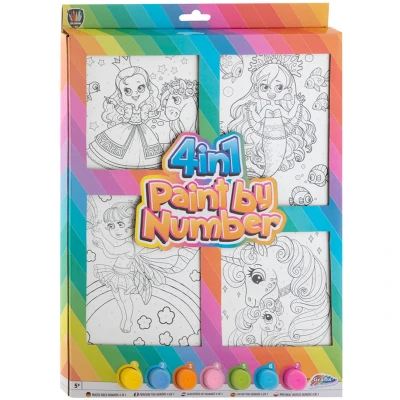 Afbeelding van Creative Craft Group Schilderen op Nummer 4in1 Fantasiewereld