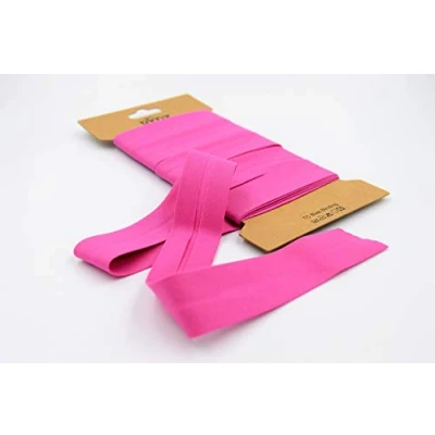 Afbeelding van Trimz Poly Katoen Bias Binding, Fuscia Roze, 25mm x 5m