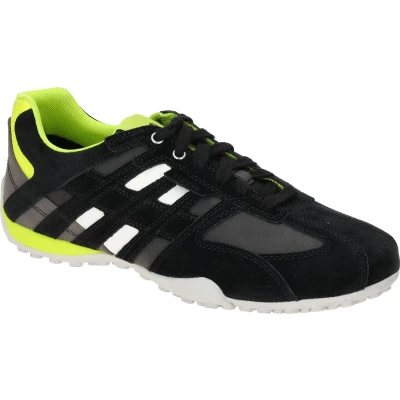 Afbeelding van Geox Uomo Snake A Sneakers voor heren, Black Fluo Yellow, 48 EU