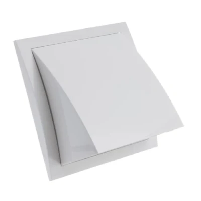 Afbeelding van Ø 150mm Ventilatierooster met Regen en Windbescherming Terugslagklep ABS Plastic Wit