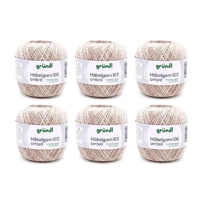 Afbeelding van Gründl Haakgaren 100 uni (gemerceriseerd katoengaren om te haken van 100% katoen, g/566 m, naalddikte: 1,5 2, 6 x g), beige grijs