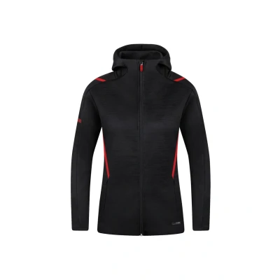 Afbeelding van Vrijetijdsvest met kap Challenge Zwart gemeleerd/rood / XXL