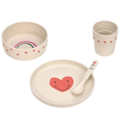 Afbeelding van Lässig Kinder servies set PP/Cellulose Happy Rascals Heart lavender