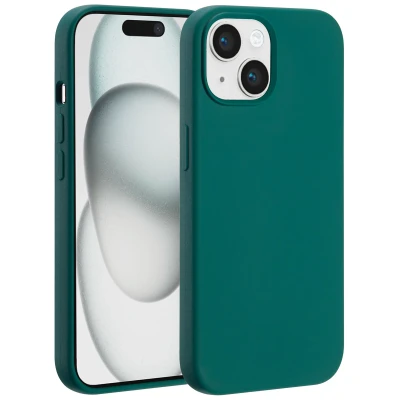 Afbeelding van Apple iPhone 15 MagSafe Hoesje Siliconen en TPU (zacht) Accezz Softcase/Backcover Groen Telefoonhoesje