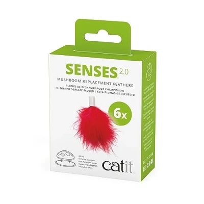 Afbeelding van Catit Speelgoed Voor Dieren Kat Ca Senses 2.0 Mushroom Feathers 6st 4x7,5x12cm Rood