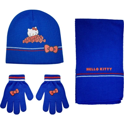 Afbeelding van Stamion Winterset Hello Kitty junior acryl blauw 4 delig one size