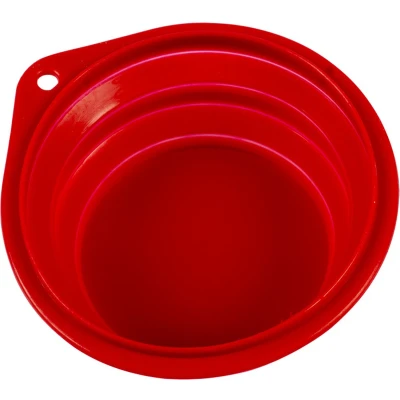 Afbeelding van Duvoplus Drinkbak Hond Silicone Reiskom 2000ml 22cm Rood 1st