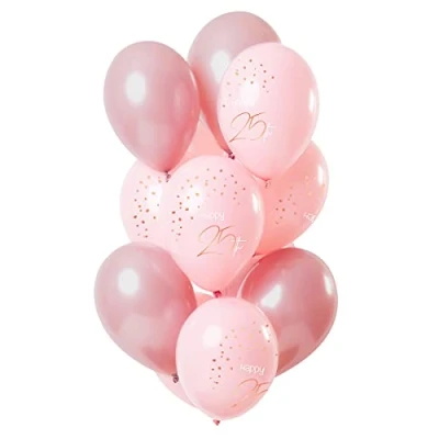 Afbeelding van Folat Ballonnen Elegant Lush Blush 25 jaar 30 cm 12 stuks
