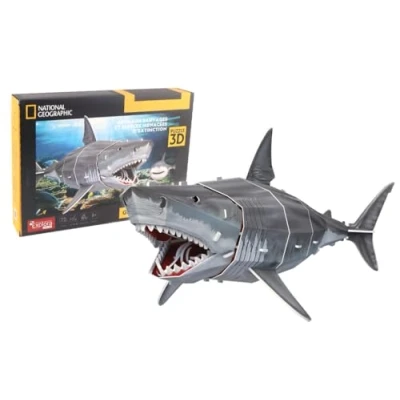 Afbeelding van EXPLORA Grote Witte Haai 3D Puzzels 540213 72 Stukken Dieren Niveau 4 Zonder Lijm of Schaar Vis Constructie Licentie National Geographic Bouwspel Vanaf 8 jaar