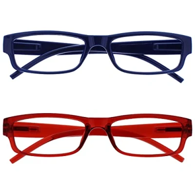 Afbeelding van Leesbril Donkerblauw Rood Lichtgewicht Lezers Waarde 2 Stuks Mannen Vrouwen RR32 3Z +2,50