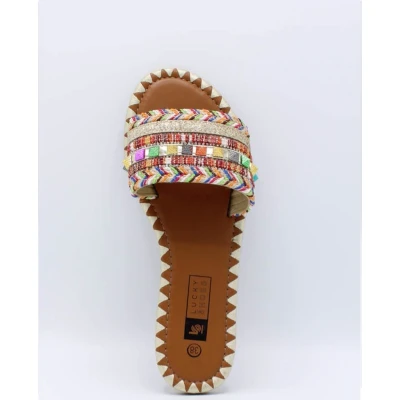 Afbeelding van Slipper Puglia Goud Multicolor Maat 36