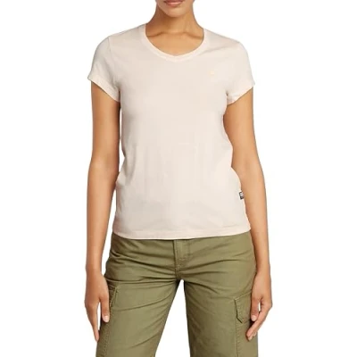 Afbeelding van G Star RAW Eyben Slim V hals Top 2.0, roze (Linen Gd D24533 b059 h033), L
