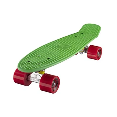 Afbeelding van Ridge Skateboard 55 cm Mini Cruiser Retro Stijl In M Wielen Compleet U Gemonteerd Groen Rood