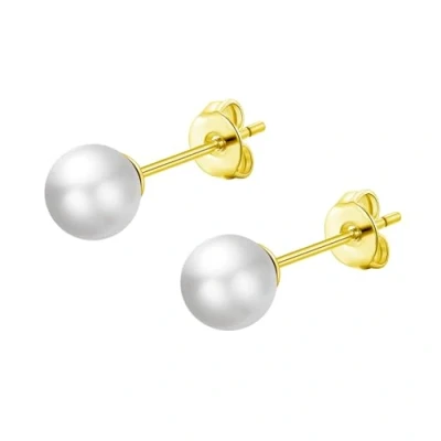 Afbeelding van Philip Jones Vergulde Shell Pearl Oorbellen, Parel, Parel