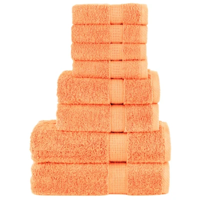 Afbeelding van vidaXL 8 delige Handdoekenset 600 g/m² 100% katoen oranje