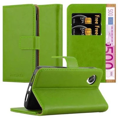 Afbeelding van Cadorabo Hoesje geschikt voor LG Google NEXUS 5 in GRAS GROEN Beschermhoes met magnetische sluiting, standfunctie en kaartvakje Book Case Cover Etui