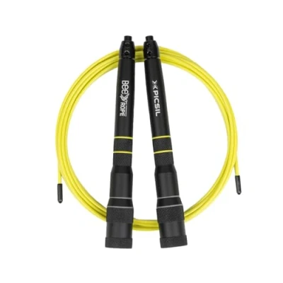Afbeelding van PICSIL Bee Hoge Snelheid Springtouw, Zelfinstelbaar Touw, Dubbele Lagersysteem, Gemaakt van Aluminium, Slechts 200g, Cross Training, Fitness, Geschikt voor Zowel Mannen als Vrouwen (Nieuw Zwart)