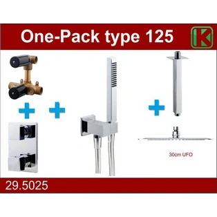 Afbeelding van Wiesbaden one pack inbouwthermostaatset type 125 CHR (30cm ufo)