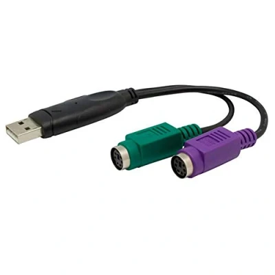 Afbeelding van Bolwins E28S USB naar 2X PS/2 adapter converter voor toetsenbord en muis PS2 kabel interface