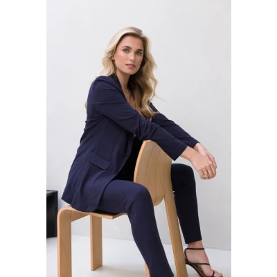 Afbeelding van Base Level getailleerde blazer Yace donkerblauw
