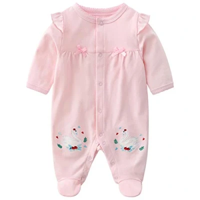 Afbeelding van Baby meisjes overall romper pyjama katoen lange mouwen body 9 12 maanden