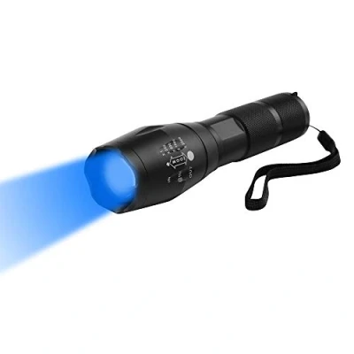 Afbeelding van Zaklamp Blauw Licht, WESLITE LED 470nm Licht Tactische Zoomable Lange afstand 1 Modus voor Nachtvisison Visison Jacht (Batterij niet inbegrepen)