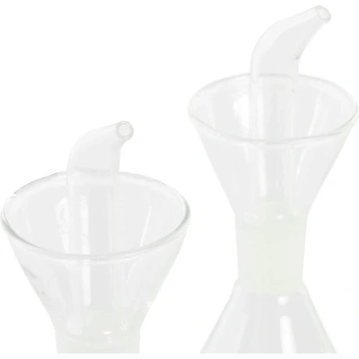 Afbeelding van Olie en azijnset DKD Home Decor 200 ml 19,5 x 10 23,5 cm Metaal Transparant 2 Stuks Borosilicaatglas