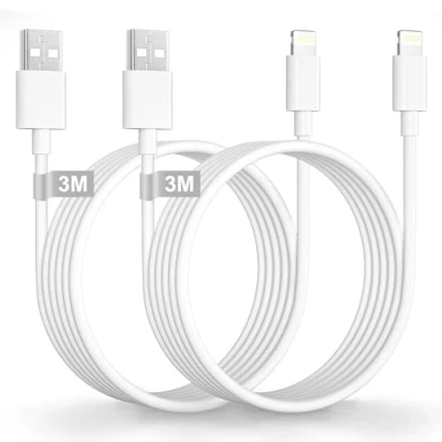 Afbeelding van iPhone Oplaadkabel 3M 2Pack MFi Gecertificeerd, Lightning USB Laadkabel Lang Kabel Charger Cable Snel Oplader voor 14 13 12 11 Pro Max XS XR X 8 7 6 5, iPad, iPod, AirPo
