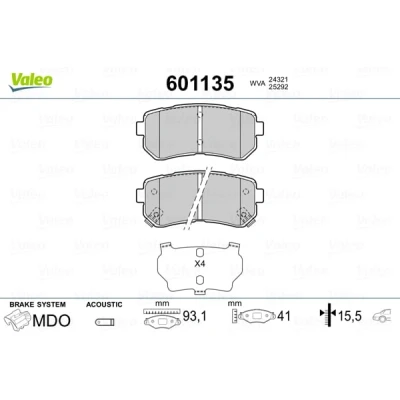 Afbeelding van Valeo Remblokset 601135