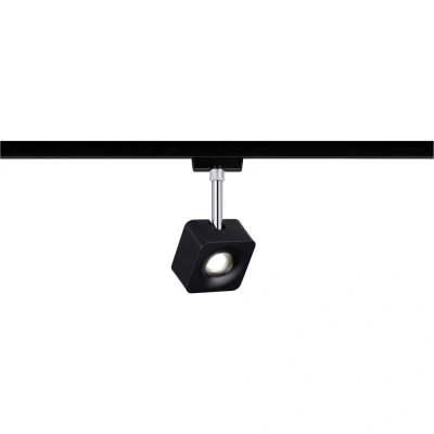 Afbeelding van Paulmann Cube 230V railsysteem lamp URail LED vast ingebouwd 8 W Zwart (mat), Chroom