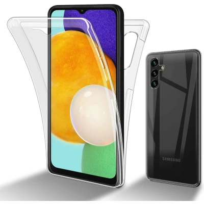 Afbeelding van Cadorabo Hoesje geschikt Voor Samsung Galaxy A13 5G in TRANSPARANT 360 Full Body Case Cover Beschermhoes en achterbescherming, all round bescherming met displaybescherming
