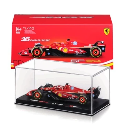 Afbeelding van Burago Ferrari SF 24 Charles Leclerc #16 2024 Realistische auto op schaal 1:43, geleid door Leclerc, officieel gelicentieerd product